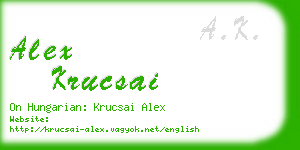 alex krucsai business card